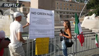 Thousands of protesters gather for protest against Green Pass in Rome