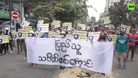 Myanmar anti-coup protesters build barricades in Yangon