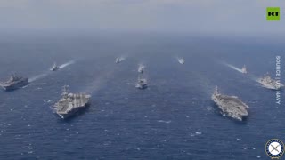 US Flexes Military Muscle by Displaying 2 Supercarriers in Philippine Sea Drill