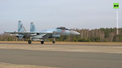 Su-35 intercept and strike Ukrainian military targets