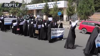 Hundreds of Pro-Taliban female students demonstrate in Kabul