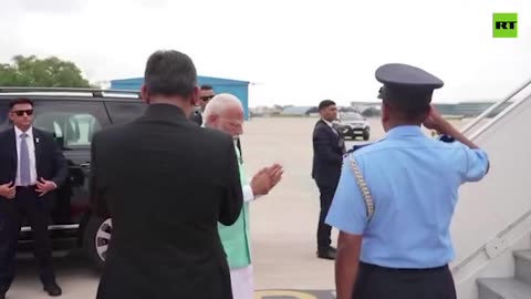 Narendra Modi departs for Moscow