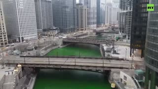 Chicago River turns green to celebrate St. Patrick's Day