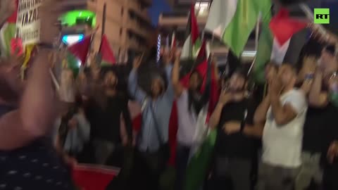 Pro-Palestinian protesters rally outside Israeli Embassy in Athens