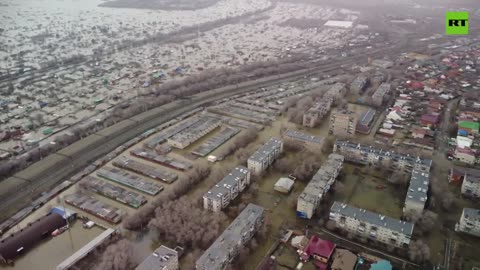 Drone footage shows extent of flooding after dam burst in Russia's Orsk