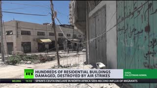 Airstrikes damage and destroy hundreds of residential buildings in Gaza
