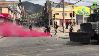 FIERCE clashes between protesters and police in Colombia’s Usme over bus fares hike