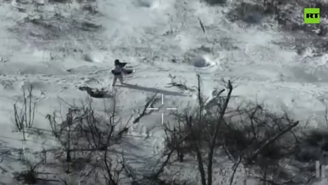 Russian soldier dodges Ukrainian suicide drone at the last moment
