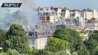 The Italian Embassy building in Paris was reported on fire
