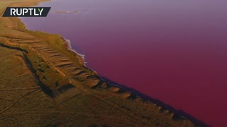 Good Morning, World! | Pink Lemurian Lake Drone Footage