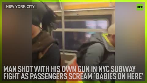 Man shot with his own gun in NYC subway fight as passengers scream ‘babies on here’