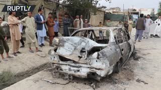 Car with Apparent Rocket Launcher Destroyed near Kabul Airport