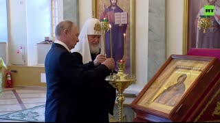 President Putin visits Alexander Nevsky Monastery