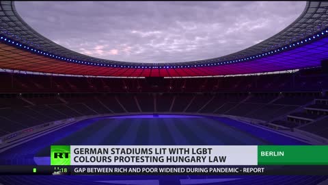 No politics in football? | German stadiums lit with LGBT colors in protest of Hungary's ban