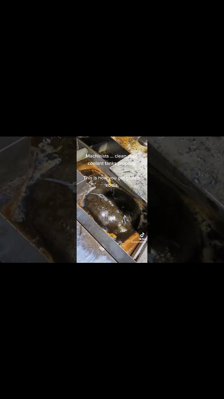 This #CNC #lathe coolant tank wasnt cleaned properly last time. Now its got this #gross bacteria.