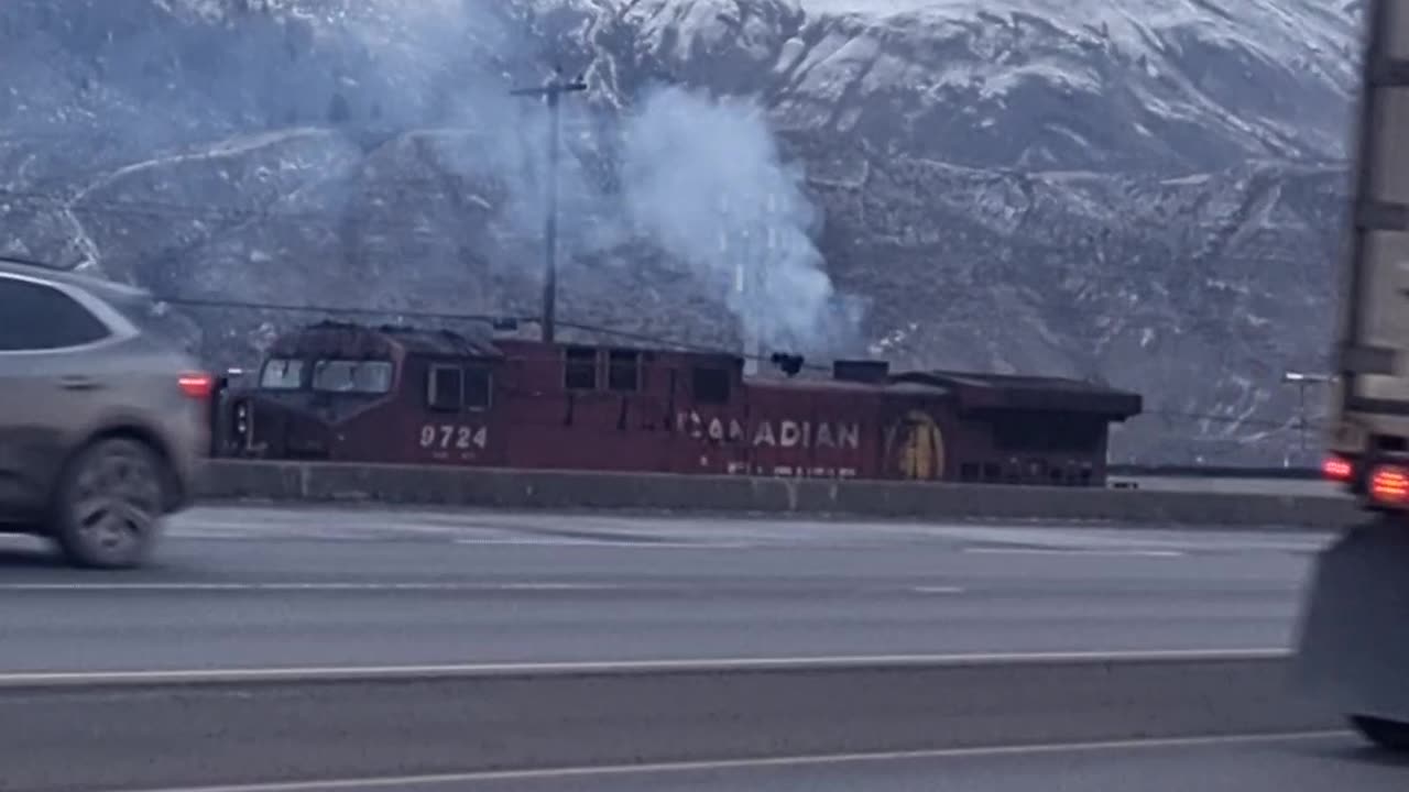 Locomotives polluting the air