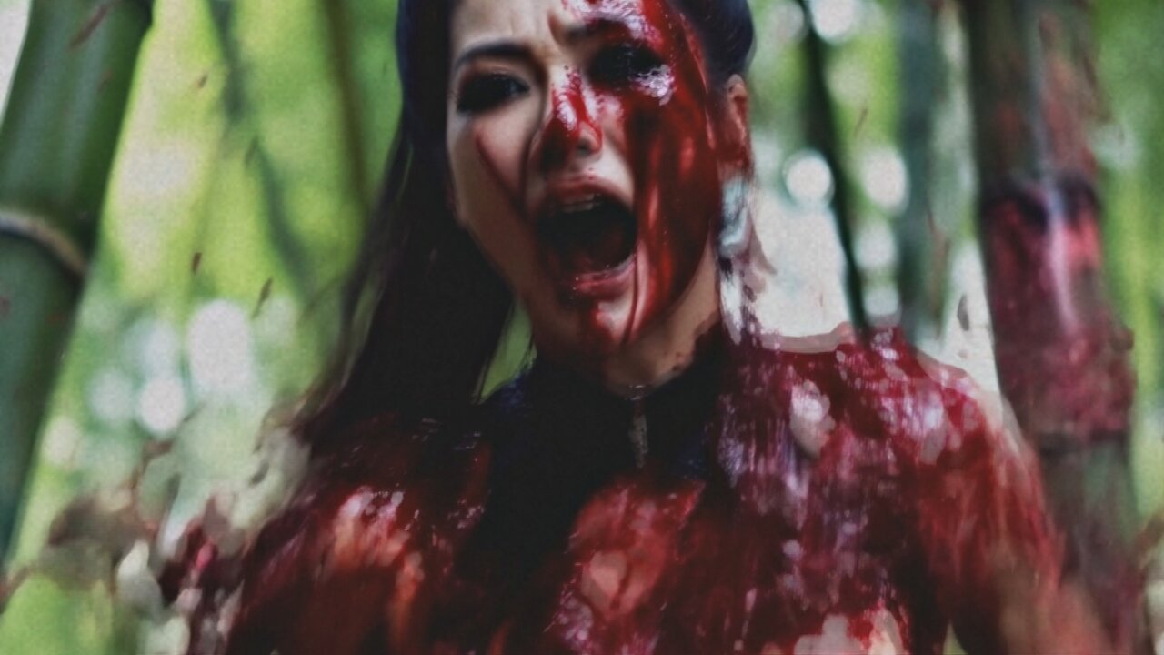 AI-Generated Kunoichi Ninja vs Demonic Creature: Escape Through Bamboo Forest | Abstract Horror