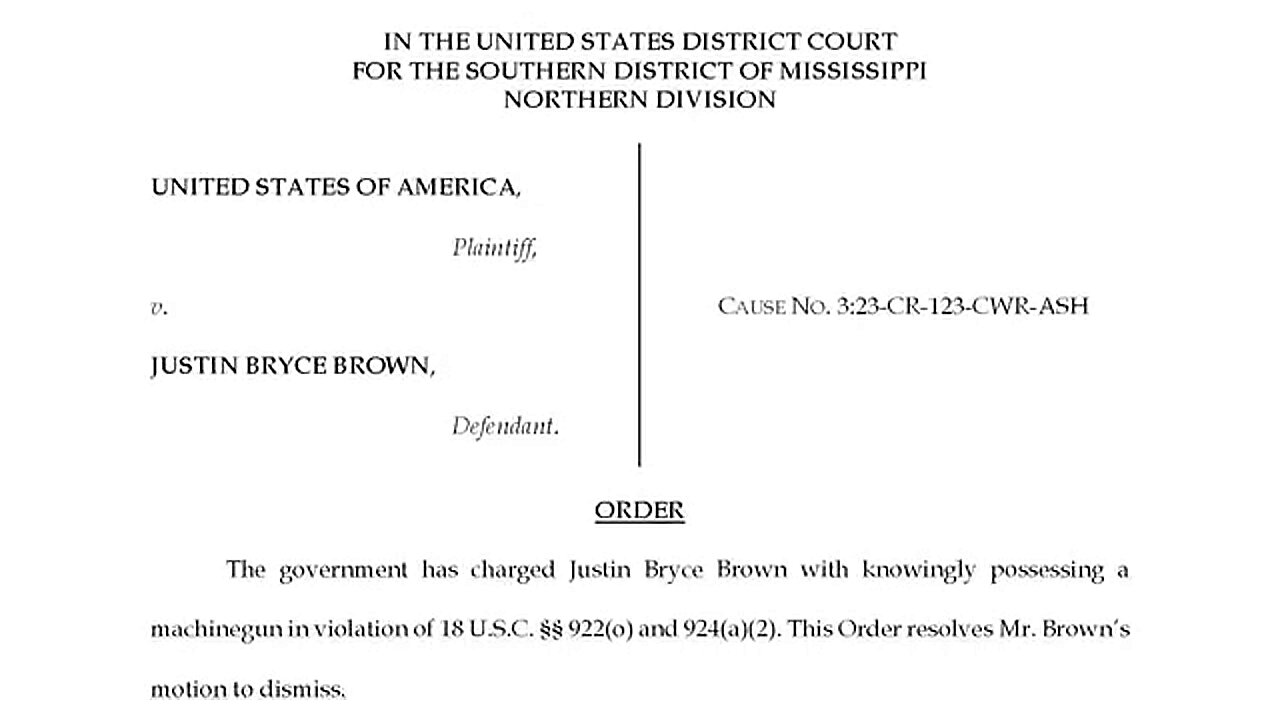 Federal Judge in Mississippi Strikes Down Federal Machinegun Ban? 🔫📜👨‍⚖️