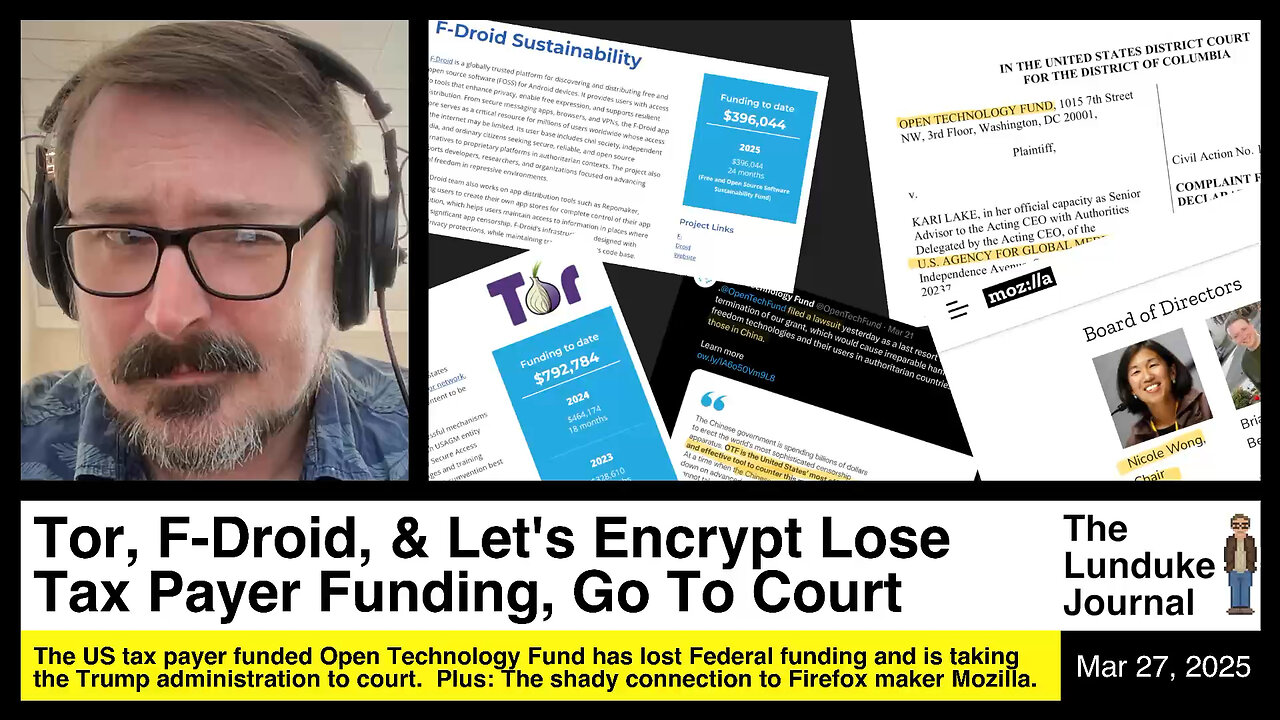 Tor, F-Droid, & Lets Encrypt Lose Tax Payer Funding, Go To Court