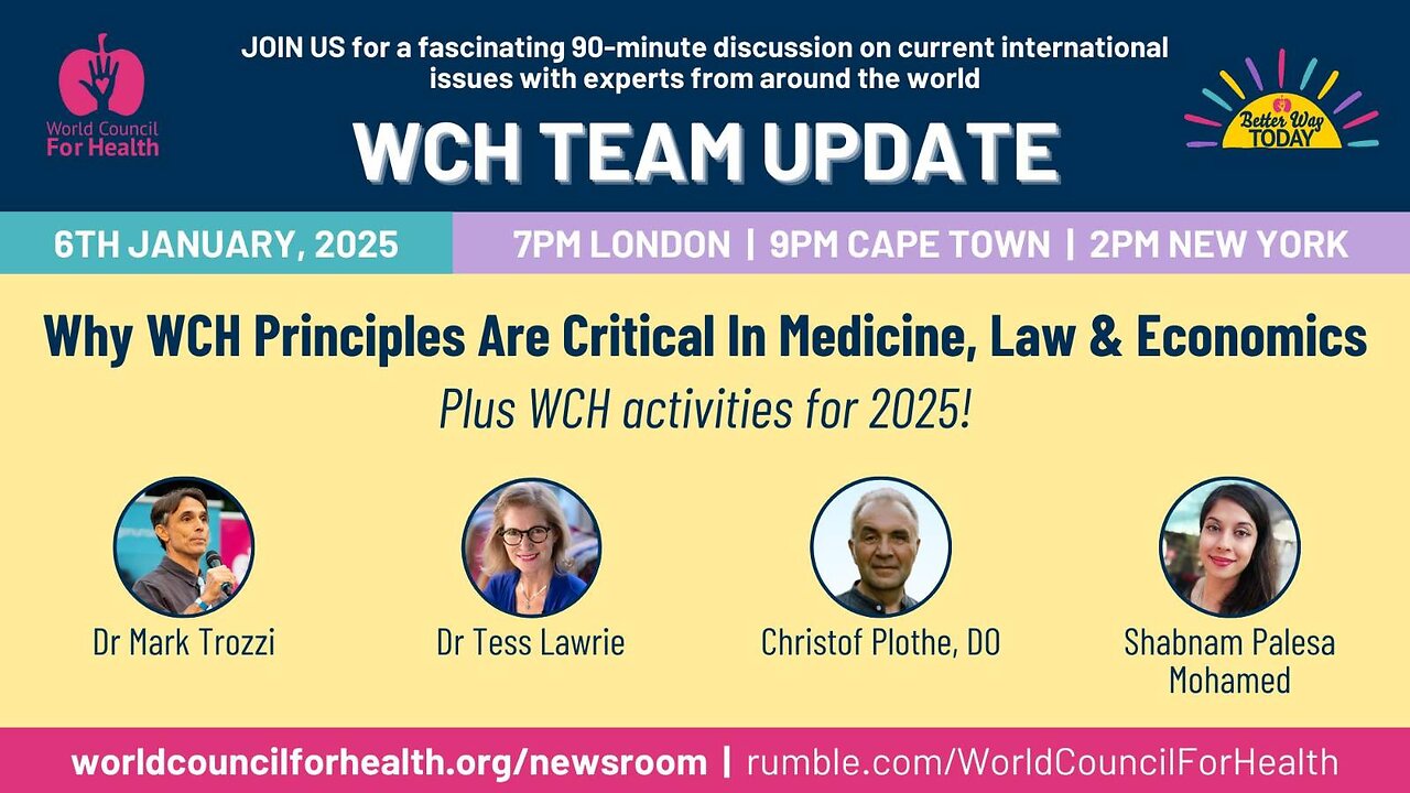 WCH Team Update 2025 - Why WCH Principals Are Critical In Medicine, Law and Economics