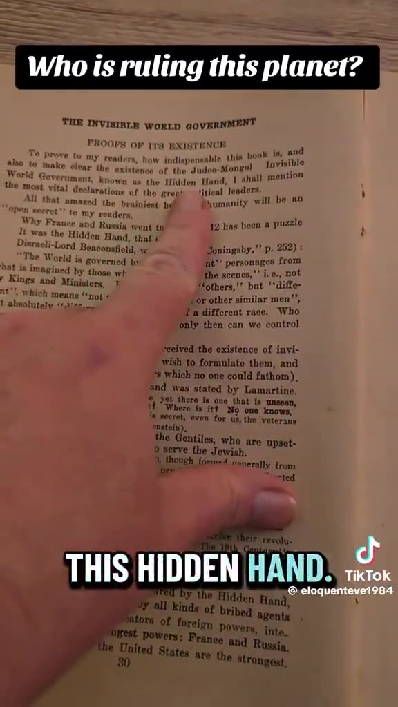 WOMAN FINDS 1926 BOOK EXPOSING THE “HIDDEN HAND” CONTROLLING THE WORLD