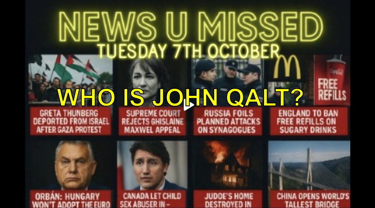 NEWS U MISSED WITH PAUL BROOKER & DREW DEMI TUESDAY 7TH OCTOBER 2025 WHO IS JOHN QALT?