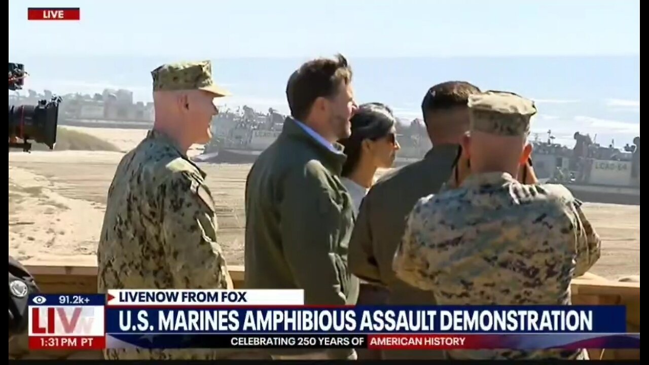 JD and Usha Vance Watch A KICKASS Marines Amphibious Assault Demonstration
