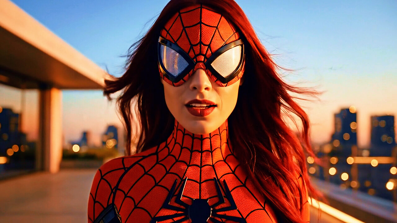 🕷️- SPIDER-MAN Cosplay Girl Curvy Model MOVIE 2026 AI Hiper Realistc Woman