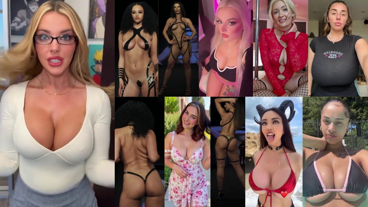 Huge Boobs / No Bra / Hard Nipples 89 - Big bank tiktok challenge ❤️‍ClipchampGirls 2025