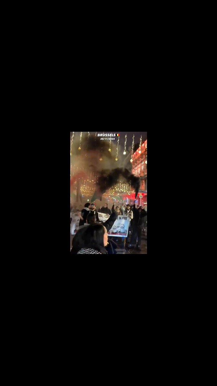 Terrifying Sight, Muslims STORMED Opening Night of Christmas Market in Brussels 11.28.25