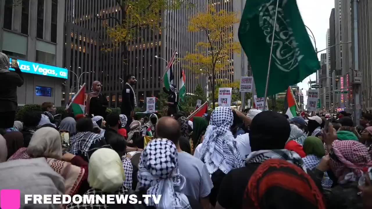 We did not act enough! Pro-Palestine protesters speak Fox News HQ in NYC