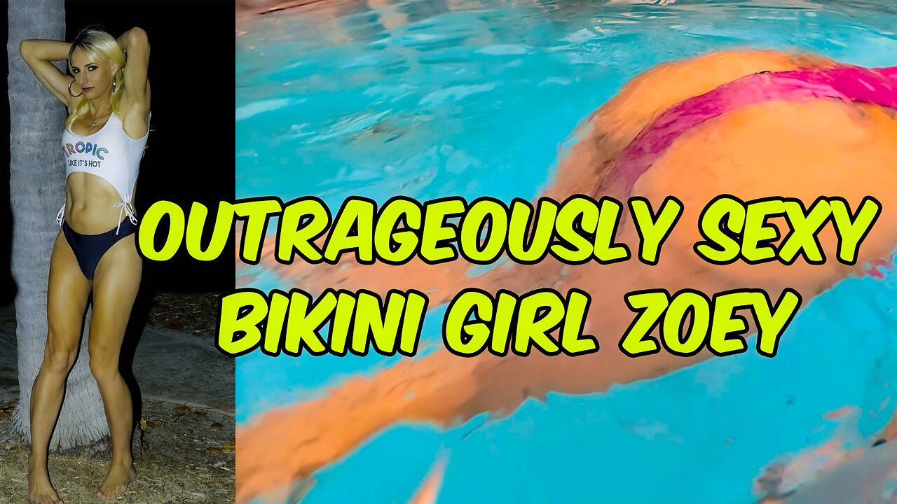 Outrageously Sexy Bikini Woman Swimming In The Tropics🌴💖