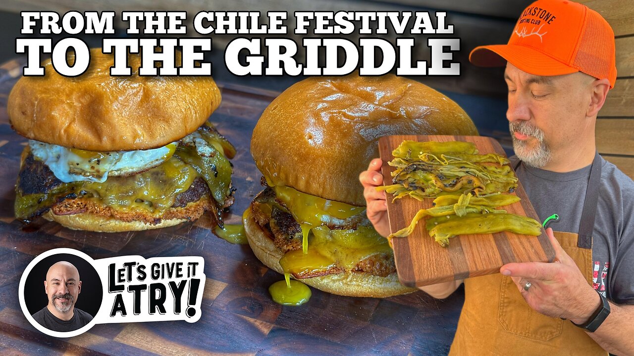 Double Roasted Green Chile Smash Burger on the Blackstone Griddle