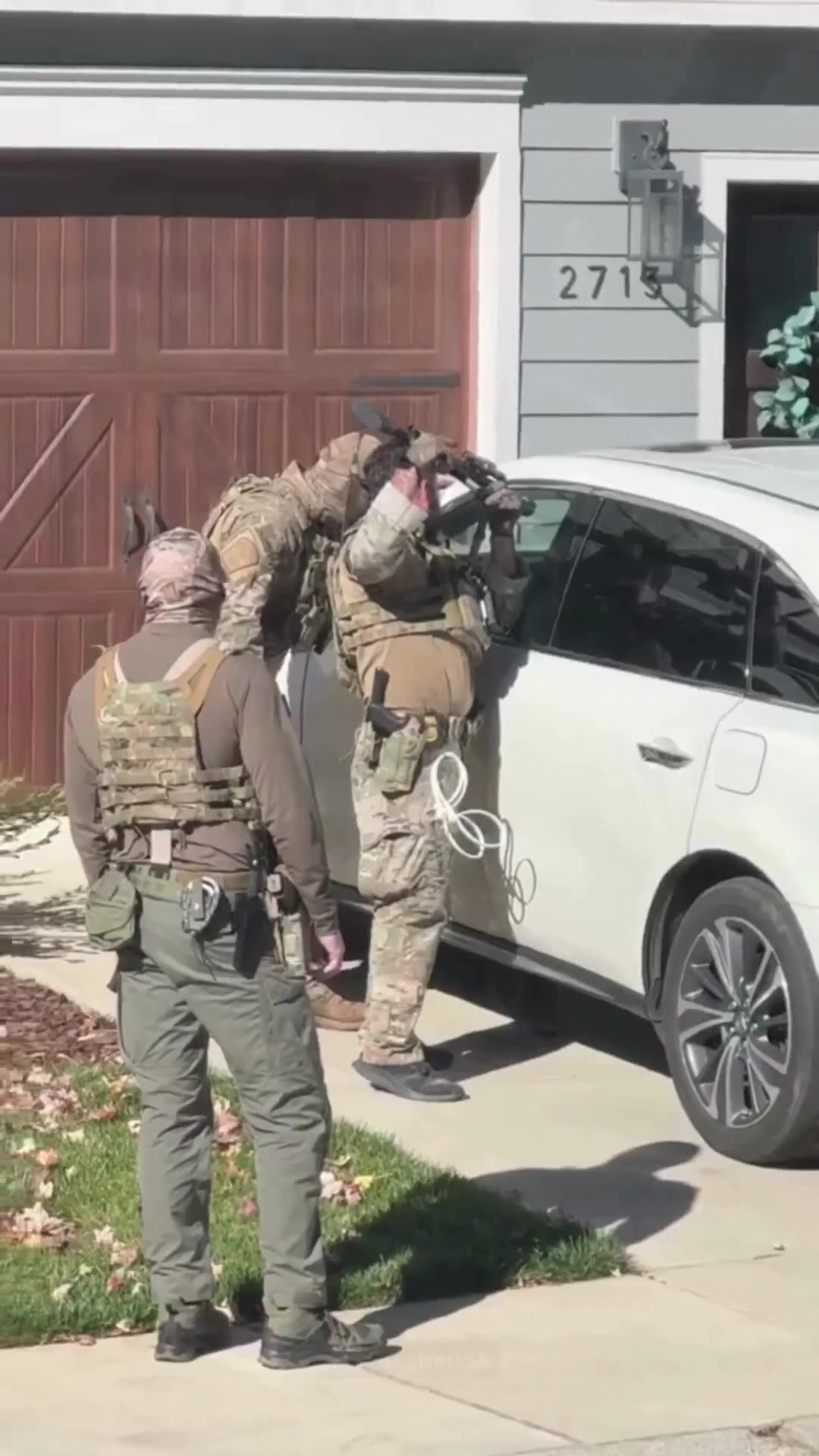 Multiple alleged impede caravan members were chased to their home, had their window broken,