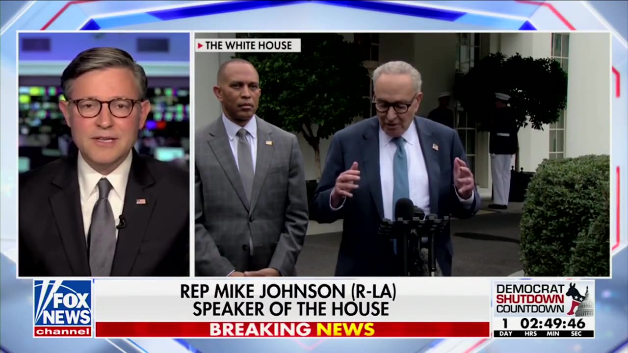Mike Johnson Says Schumer Willing To Force Shutdown Because Someone Is Coming For Him