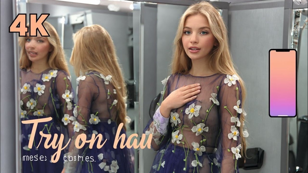 4K sheer dress try on haul video review bikini haul transparent | see through clothes workout #try