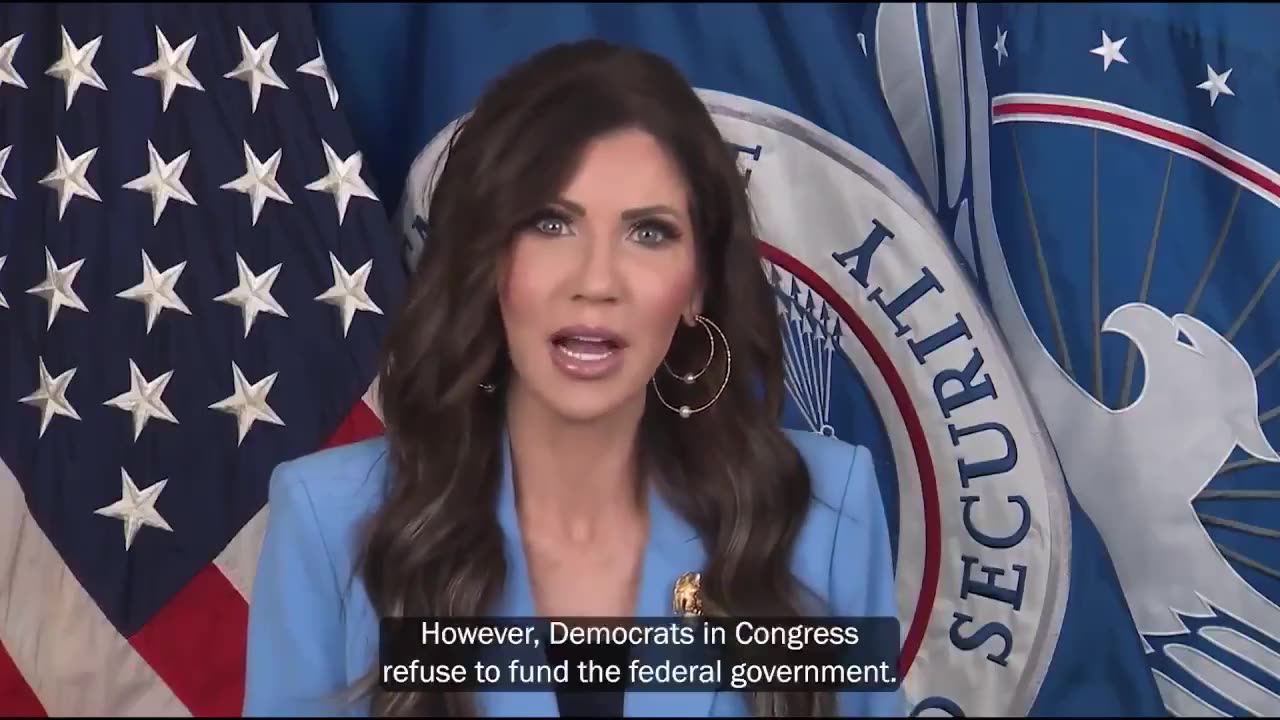 This video from Homeland Security Secretary Kristi Noem is playing in airports across the country