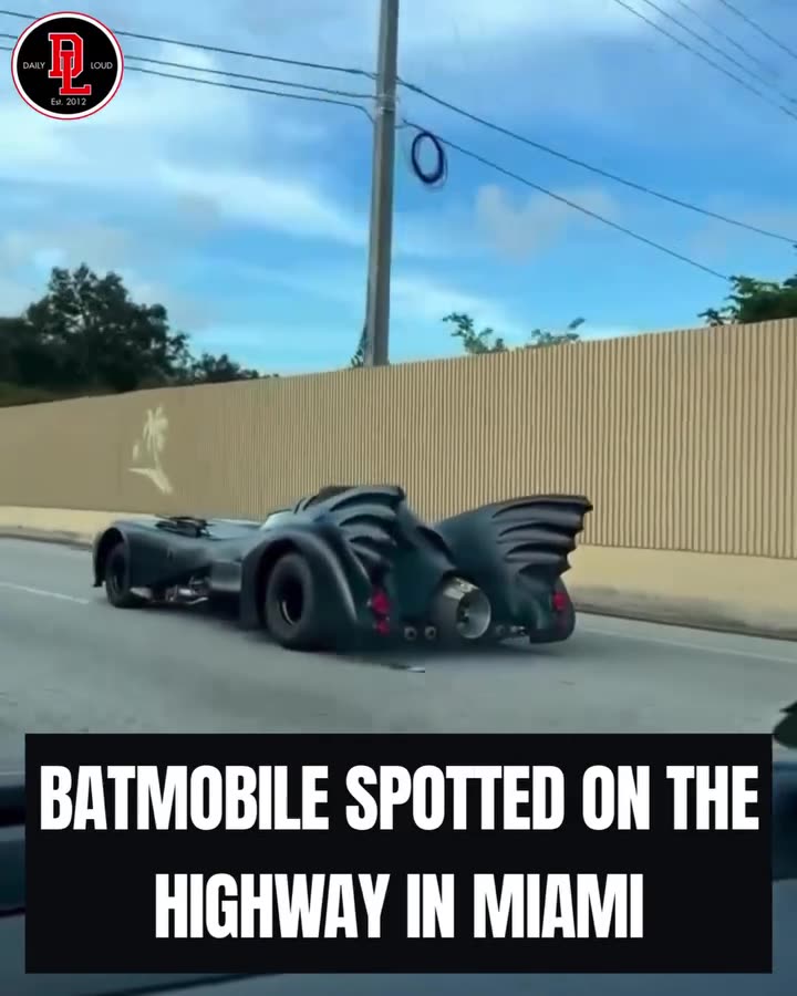 BATMOBILE SIGHTING ON THE HIGHWAY IN MIAMI! 🦇 Where do you think it’s going..!🤔