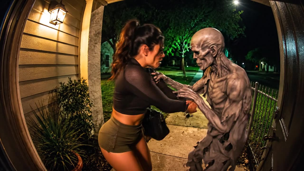 😱 Woman - Funny Girls Scarry Pranks Caught on Doorbell Camera! Viral Video - Curvy Girl Model
