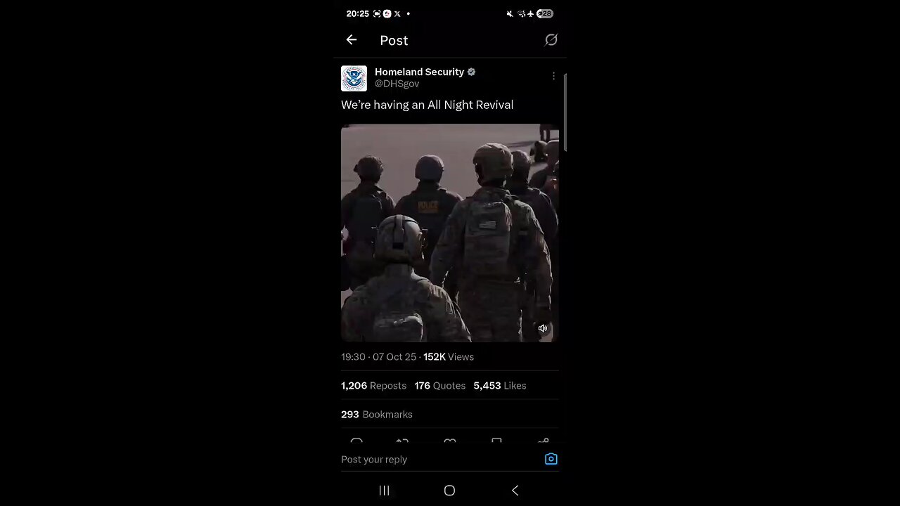Homeland Security post on X 07/10/2025)