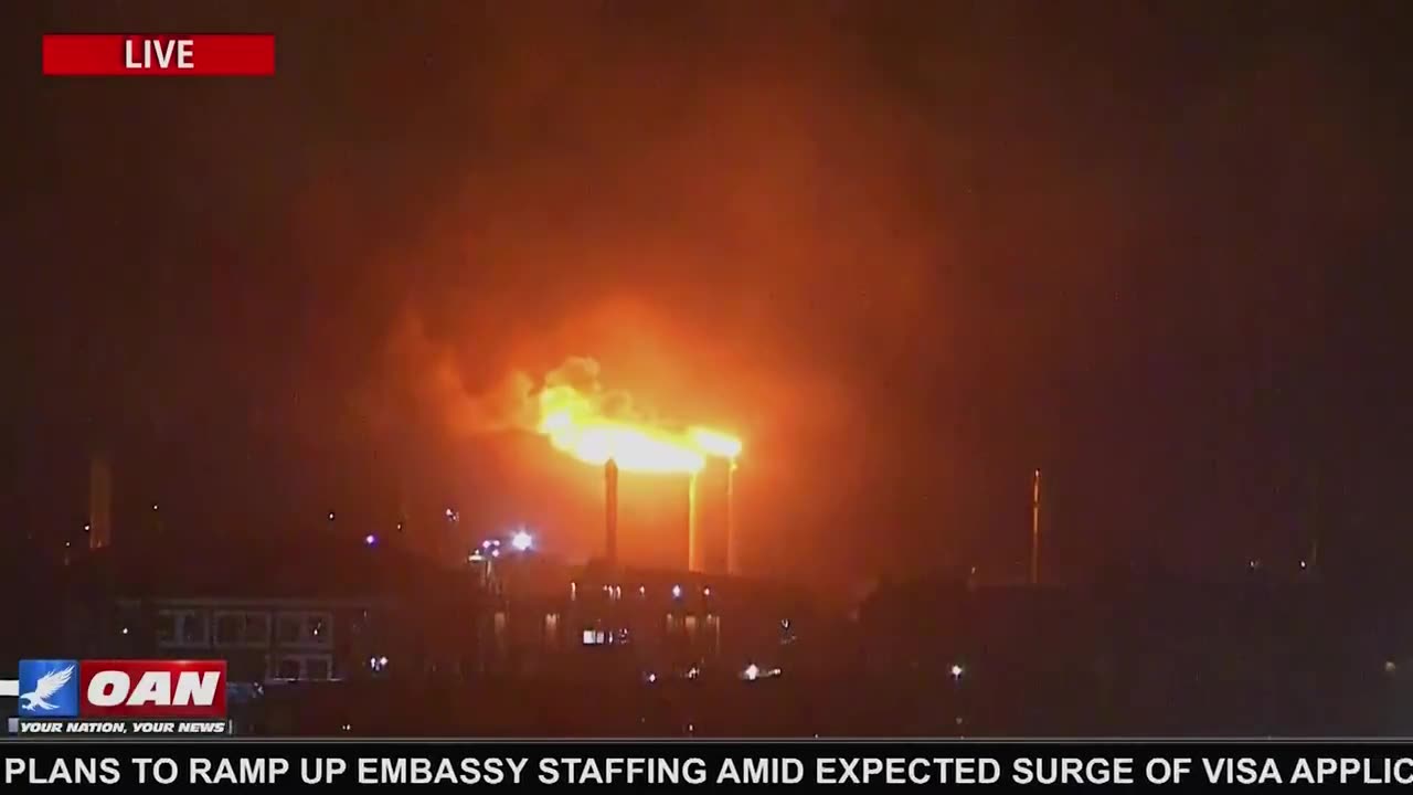 A fire is burning at the Chevron El Segundo refinery in LA County following an explosion near LAX