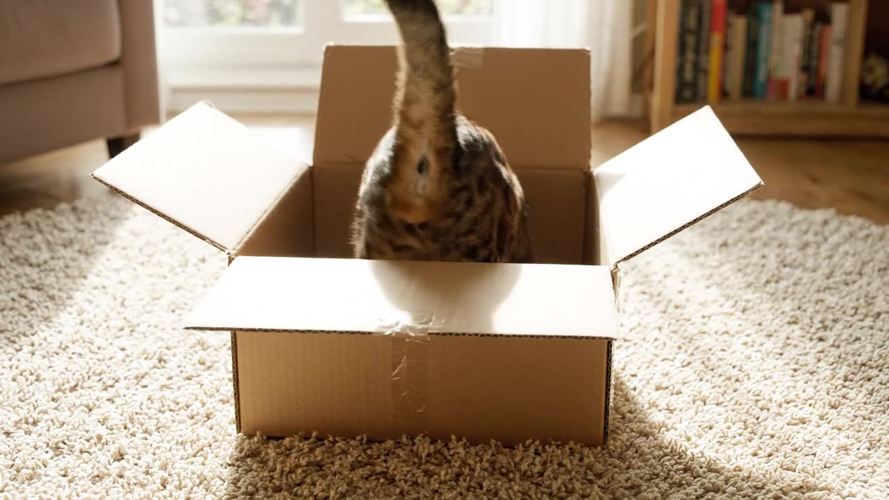 Cat Immediately Claims the New Box 📦