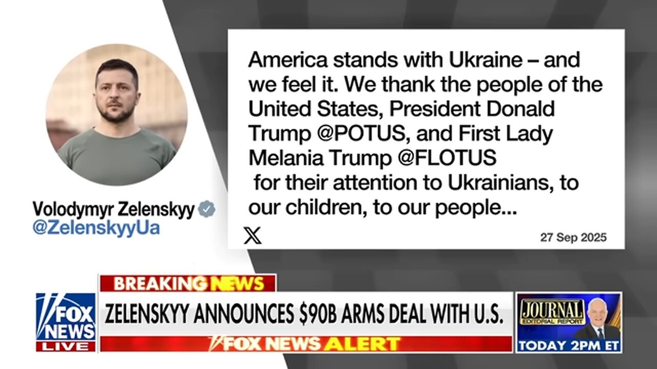 BREAKING: Zelenskyy announces $90B arms deal with United States