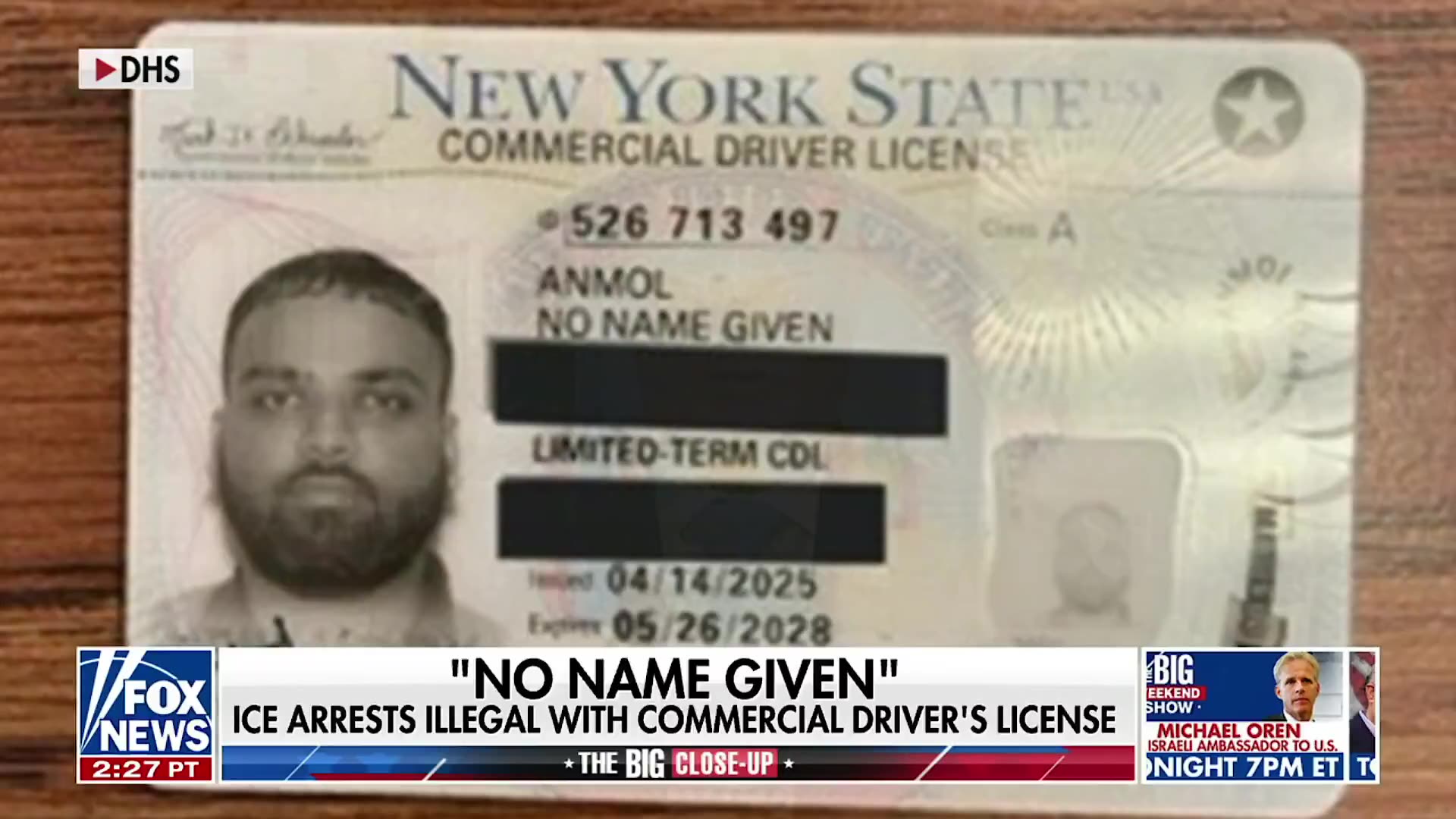 ICE ARRESTED an illegal alien semi truck driver from India in Oklahoma, his ID said no name given