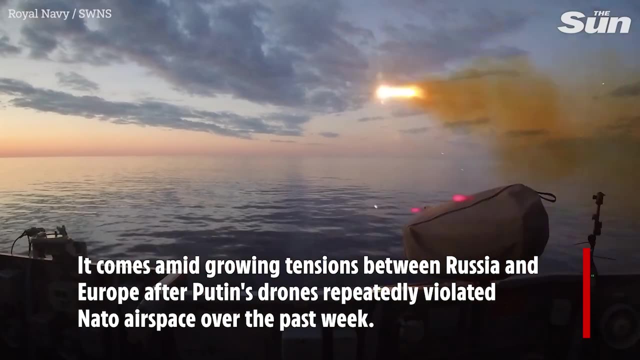 Moment British warship fires supersonic anti-ship missiles on Putin’s doorstep in message to Russia