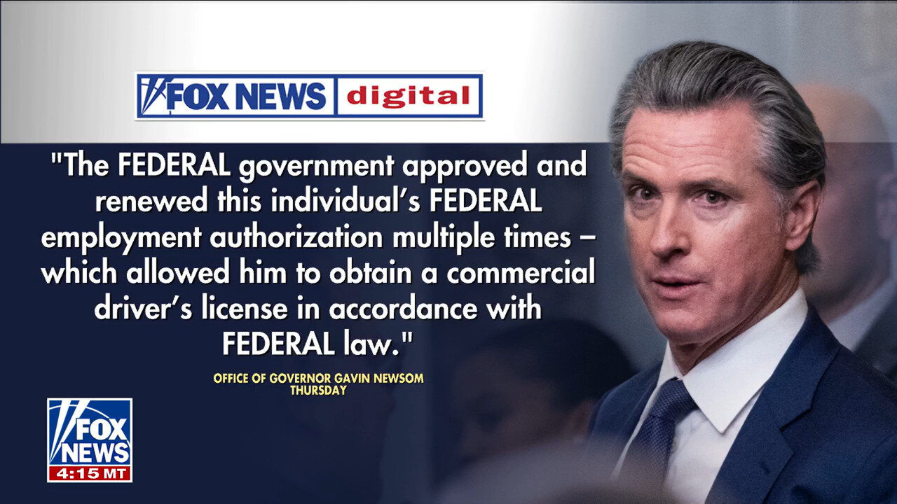 Newsom Running Scared, Blaming Federal Government After Illegal Immigrant Truck Drivers Fatal Crash
