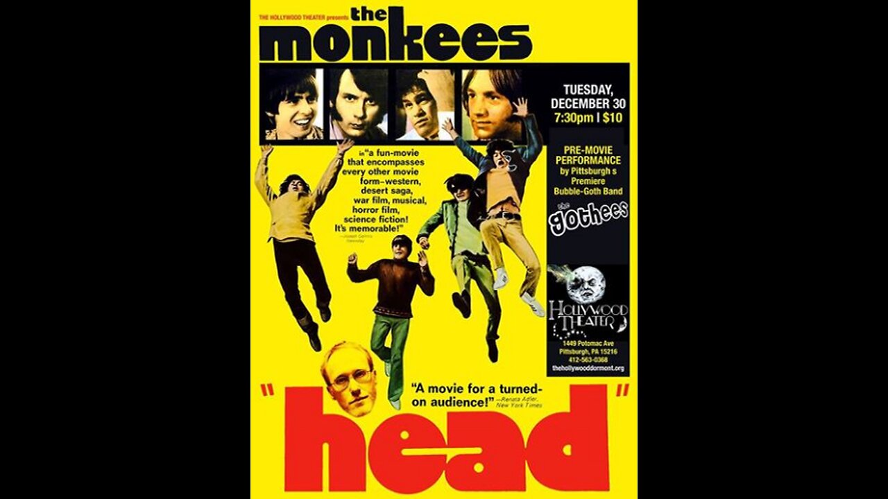 1968 The MONKEES star in the ground breaking film HEAD written, produced by Jack Nicholson