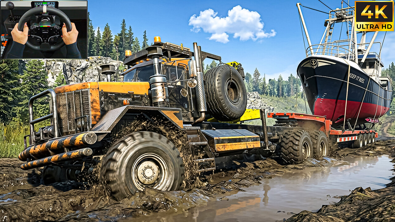 Pro R Wheel Base Fishing Boat Truck Transport | OFFROAD | SnowRunner | Moza R5 Pro ...