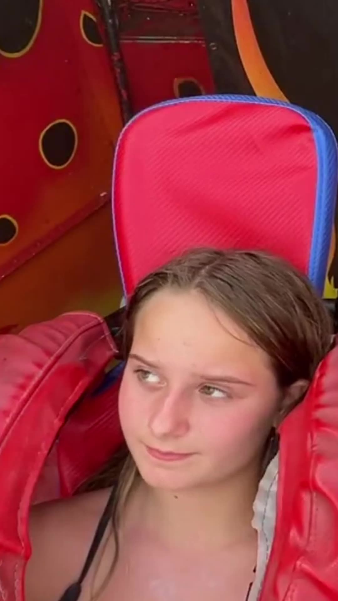 Super Beautiful Girls on Fair Ride Sling