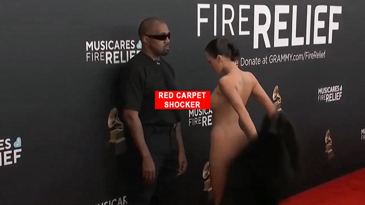 Uncensored: Kanye West Wife Bianca Shocks Grammy Red Carpet With Nude Outfit